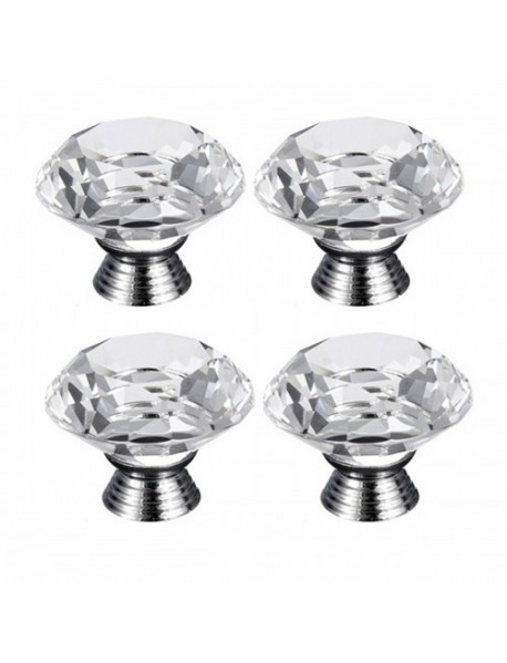 40mm Crystal Glass Door Knobs Kitchen Furniture Drawer Cabinet Cupboard Pull Handle