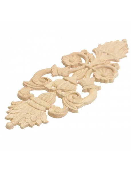 Wood Carving Applique Unpainted Flower Applique Door Decoration Onlay Furniture Cabinet 4 Patterns